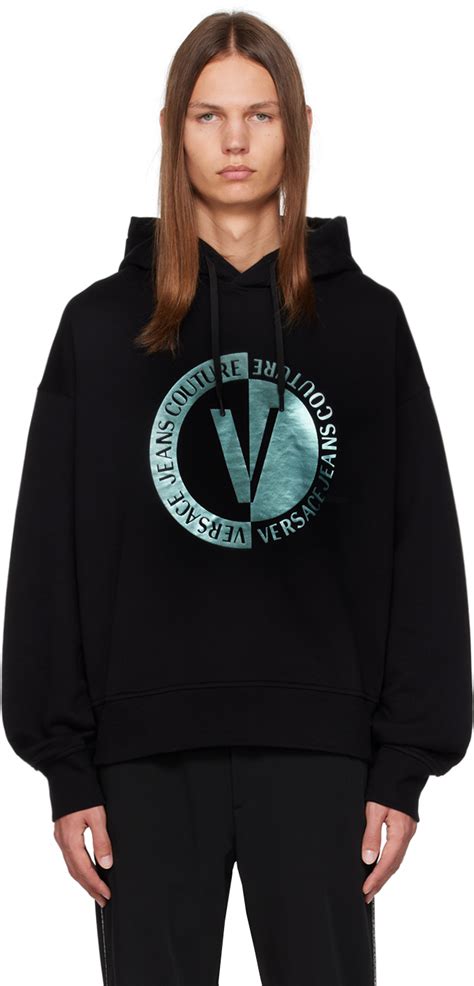 versace jeans couture black hoodie|Versace sweatsuit.